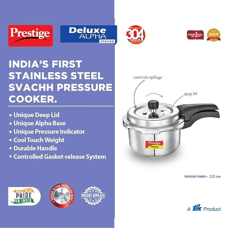 Prestige Deluxe Alpha Svacch Pressure Cooker 2L