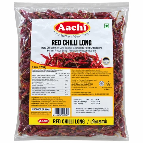 Aachi red chilli long- 100g